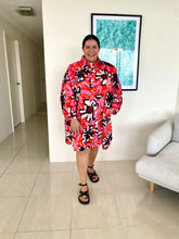 Load image into Gallery viewer, Lala Curved Hem Shirt Dress Pink