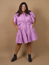 Load image into Gallery viewer, Palmer Dress Purple Broderie Anglaise