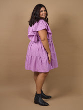 Load image into Gallery viewer, Palmer Dress Purple Broderie Anglaise