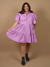 Load image into Gallery viewer, Palmer Dress Purple Broderie Anglaise