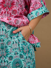 Load image into Gallery viewer, Demetra Palazzo Pant Green Turquoise Print