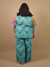 Load image into Gallery viewer, Demetra Palazzo Pant Green Turquoise Print