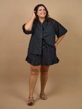 Load image into Gallery viewer, Adri Blouse Black Broderie Anglaise
