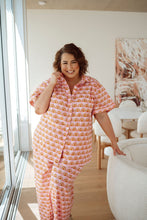 Load image into Gallery viewer, Athana Blouse Pink Sunset Fan Print