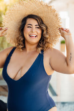 Load image into Gallery viewer, Raven leo navy one piece