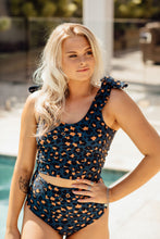 Load image into Gallery viewer, Ruby navy leo bikini bottom