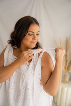 Load image into Gallery viewer, Evelyn Tie Up Cami White Broderie