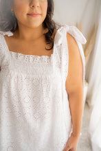 Load image into Gallery viewer, Evelyn Tie Up Cami White Broderie
