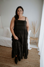 Load image into Gallery viewer, Zoe Black Shimmer Maxi Dress
