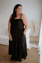 Load image into Gallery viewer, Zoe Black Shimmer Maxi Dress