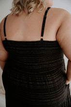 Load image into Gallery viewer, Zoe Black Shimmer Maxi Dress