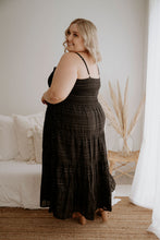 Load image into Gallery viewer, Zoe Black Shimmer Maxi Dress
