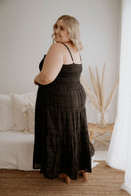 Load image into Gallery viewer, Zoe Black Shimmer Maxi Dress