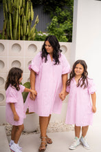 Load image into Gallery viewer, Gia Dress Rosy Pink and White Stripe
