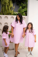 Load image into Gallery viewer, Gia Dress Rosy Pink and White Stripe