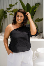 Load image into Gallery viewer, Jacqueline One Shoulder Blouse Black
