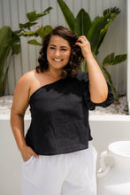 Load image into Gallery viewer, Jacqueline One Shoulder Blouse Black