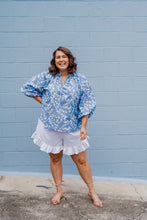 Load image into Gallery viewer, Valentina Blouse Blue Print
