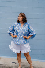 Load image into Gallery viewer, Valentina Blouse Blue Print
