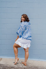Load image into Gallery viewer, Valentina Blouse Blue Print