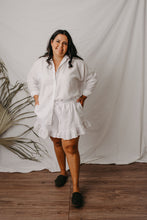 Load image into Gallery viewer, Adelina White linen cotton collared shirt.