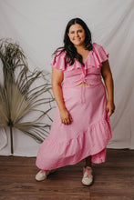 Load image into Gallery viewer, Annie Pink gingham faux wrap skirt.