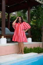 Load image into Gallery viewer, Kelly Dress Pink and Red Stripe
