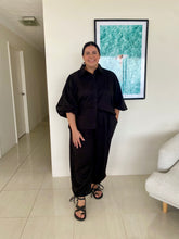 Load image into Gallery viewer, Maddy Blouse Black Cotton Flex
