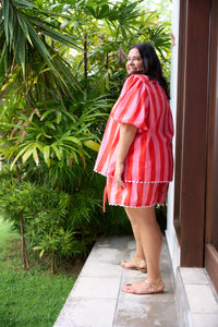 Adri Blouse Pink and Red Stripe