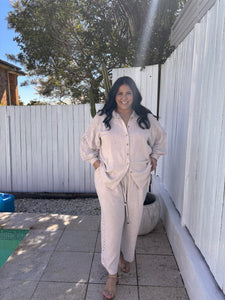 Anna Pant Natural Embroidery