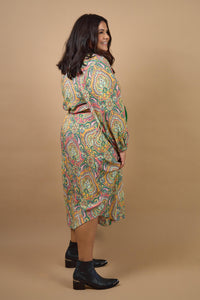 Tas Paisley Print Shirt Dress Green