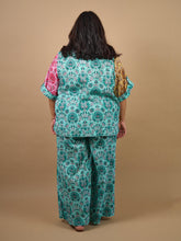 Load image into Gallery viewer, Demetra Palazzo Pant Green Turquoise Print
