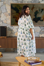 Load image into Gallery viewer, Willow Dress in Blue and Green White Floral
