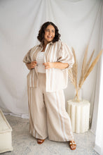 Load image into Gallery viewer, Yiota Sand and White Palazzo Pant
