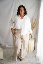 Load image into Gallery viewer, Yiota Sand and White Palazzo Pant
