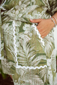 Jessie Shorts Green Palm Print