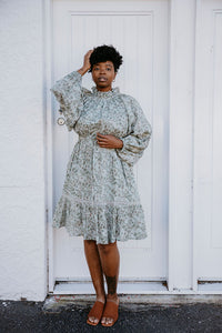 Monica Dress Sage Print